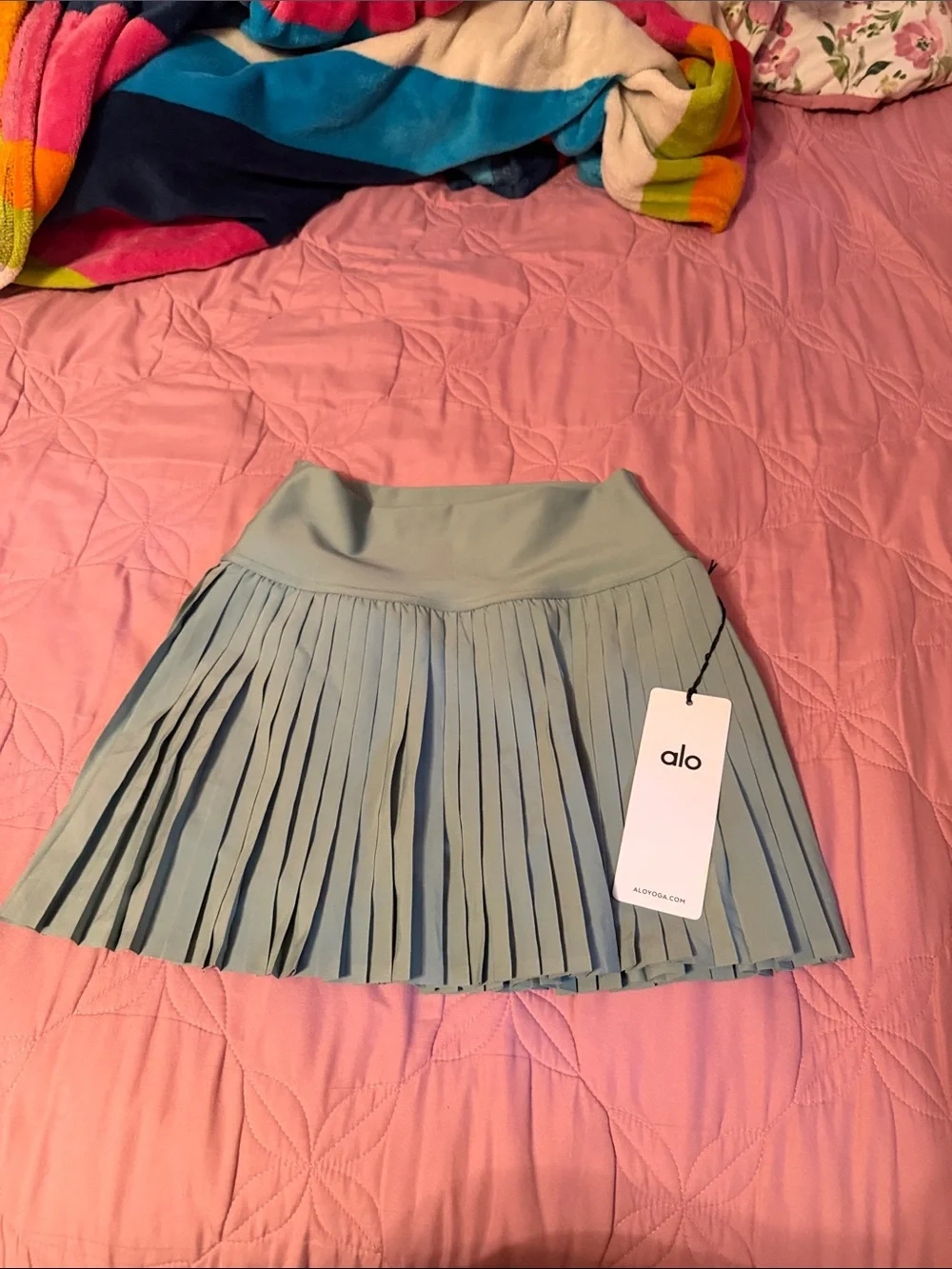ALO Yoga Pleated Skater Skirt in Sage